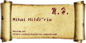 Mihai Hilária névjegykártya